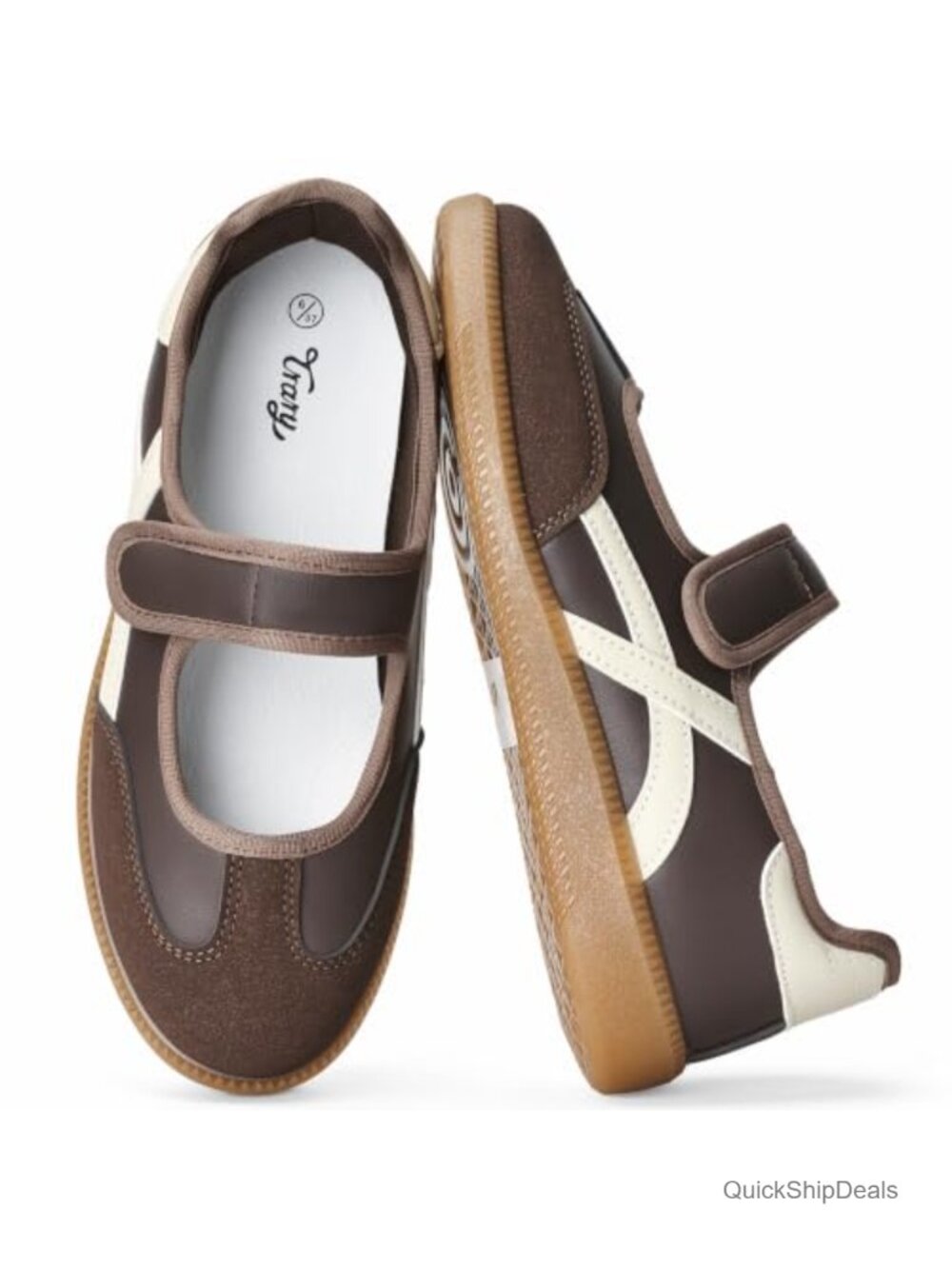 Mary Jane Sneakers Hook and Loop Casual Shoes Adjustable Strap